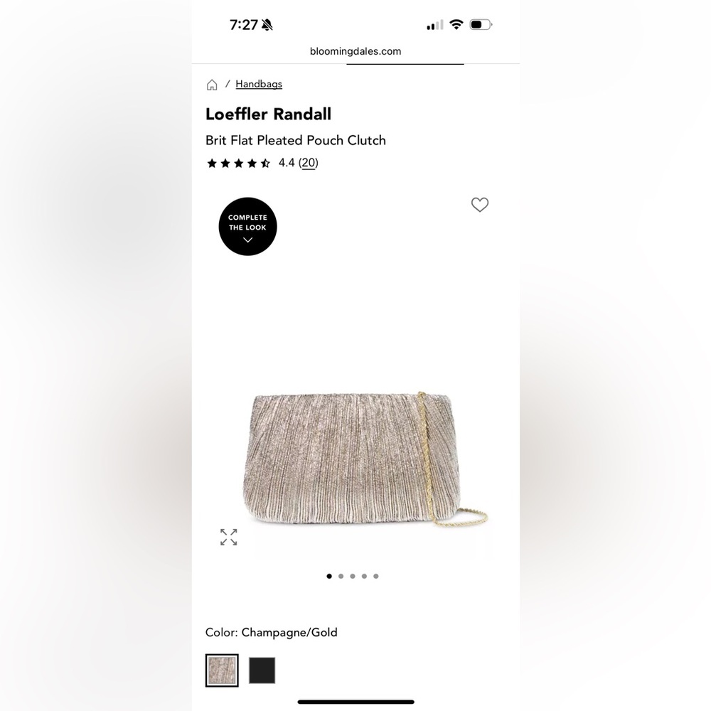 Loeffler Randall Champagne Gold Pleated Clutch